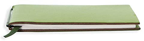 X17-A6 Notizbuch/Personal Organizer | 7mm dünn | grün; aus recyceltem Leder. Nachfüllbar. Notizheft (blanko) mit Doppeltasche, Made in Germany.