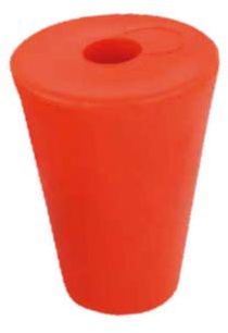 Gummistopfen mit Loch für Gärröhrchen | rot Ø 35-45mm mit 17mm Bohrung (1 Stück)