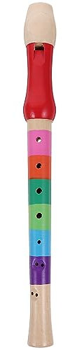 ULTNICE FlûTe à Bec Soprano En Bois 8 Trous Pour Enfants - Instrument De Musique ÉDucatif Avec Couleurs Vives Et Motifs Attrayants