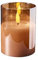 Hochwertige & Edle LED Kerze im Glas - Timer - Realistisch Flackernd - Neuartiges Design (Amber, Höhe: 10cm - Ø 7,5cm)