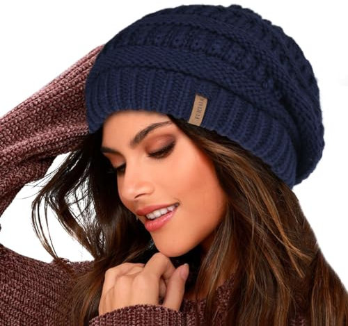 FURTALK Damen Beanie Mütze Warme Wintermütze mit Weichem Innenfutter Gefütterte Strickmütze
