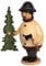 Drechslerei Kuhnert - Rauchmann/Räucherfigur aus Holz - Max als Weihnachtsbaumverkäufer - 16cm Höhe - Made in Germany