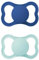 MAM Air Ciuccio in Set da 2, in Silicone Skinsoft con Custodia Porta Succhietto, 16+ Mesi, Azzurro (modelli assortiti)