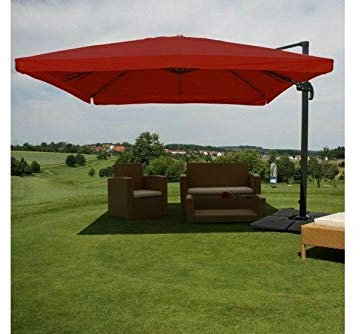 madera Sonnenschirm Schirm Ständer Ampelschirm 4,30 m Marktschirm Alu Bordeaux drehbar