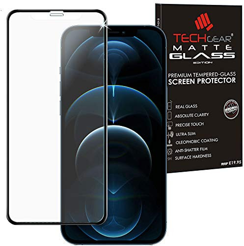 TECHGEAR Anti Glare Screen Protector for iPhone 12 Pro Max - MATTE 3D GLASS Edition Genuine Tempered Glass Full Screen Protector Guard Cover Compatible with iPhone 12 Pro Max 6.7