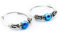 Zarte Creolen LARÎSSA Ø 14 mm Ozeanblau mit Ornamentik Ohrringe 925 Sterlingsilber