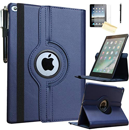 JYtrend Smart Case für iPad 2.,3.,4. Generation mit Stifthalter, drehbarer Ständer, magnetisch,3,4 A1395 A1396 A1397 A1403 A1416 A1430 A1430 A1430 A. 1458 A1459 A1460 (Marineblau)