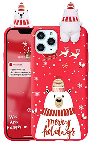 ZhuoFan Cover Per Apple iPhone 13 mini 5,4, Custodia Silicone con Disegni Ultra Slim TPU Morbido Antiurto Christmas 3D Cartoon Pattern con Bambola Case Protettiva per iPhone 13 mini, 06