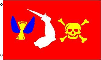 AZ FLAG - Bandera Pirata Christopher Moody - 90x60 cm - Bandera con Calavera 100% Poliéster con Ojales de Metal Integrados - 50g - Colores Vivos Y Resistente A La Decoloración