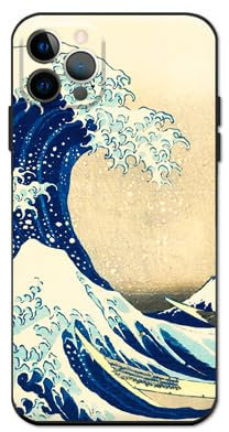 Berkin Arts Compatible with iPhone 12 Pro Case Silicone Cover with Screen Protector Japanese Style Ukiyo-e (The Great Wave by Katsushika Hokusai)