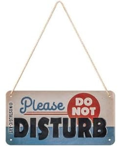 Nostalgic-Art Plaque à suspendre, Do Not Disturb – Panneau d'avertissement comme idée de cadeau, en métal, Design rétro pour décoration, 10 x 20 cm 28057