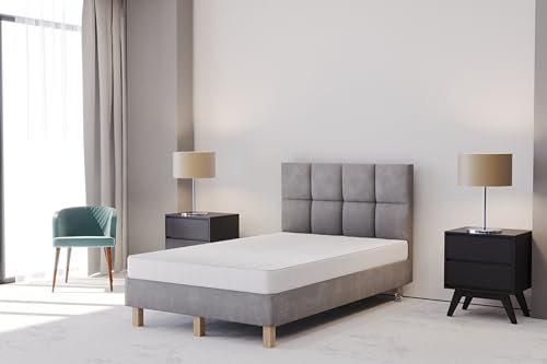 TRADA Hotelbett Polsterbett Boxspringbett Dubai mit Matratze Komplett (120 x 200 cm, Grau)