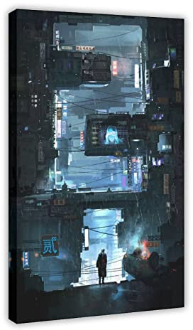 EFEZAC Ghost in The Shell Anime Filmposter 24 Leinwand Poster Schlafzimmer Dekor Sport Landschaft Büro Zimmer Dekor Geschenkrahmen Stil 60 x 90 cm
