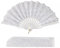 Handfächer Hochzeit Fächer Weiß Glitzer Spitzen Faltfächer Vintage Hochzeitsfächer für Brautaccessoires 20er Jahre Kostüm Damen 1920s Mottoparty Ball Tee Party usw.