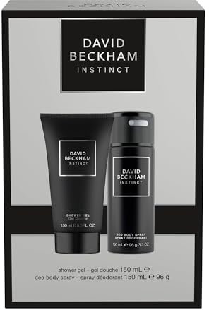 David Beckham Instinct Deodorant Body Spray & Shower Gel Gift Set for Him, Captivating Fougère Citrus Perfume, 150ml (5oz) & 150ml (5oz)