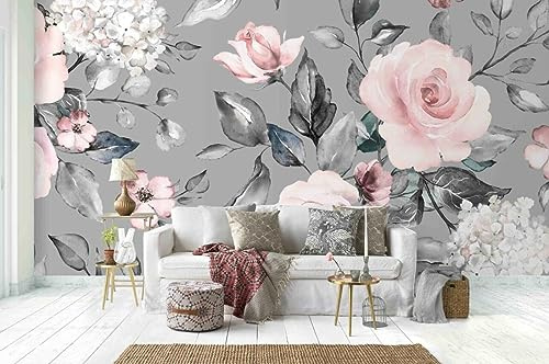 Poster Geant Mural Papier Peint Floral Rose 3D, 352 * 250cm Pour Salon Chambre D'Enfants Restaurant Décoration Murale