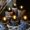 12 Stück Schwarze LED Teelichter, Teelichter LED Teelicht Halloween Deko Outdoor Indoor Garten Halloween Dekoration Halloween Candle LED Batteriebetrieben Kerzen Halloween Laternen für Halloween Party