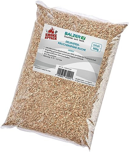 Balzer Smoke Attack Räuchermehl Buche - Mittel/Grob - Ideal zum Räuchern von Fisch und Fleisch, Inhalt: 500g