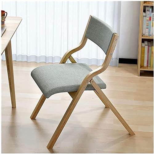 ELzEy Klappstuhl aus Baumwolle und Leinen, moderner einfacher Stuhl, kreative Freizeit, Esszimmerstuhl, Schlafzimmer, Computerstuhl, Rückenlehnenstuhl