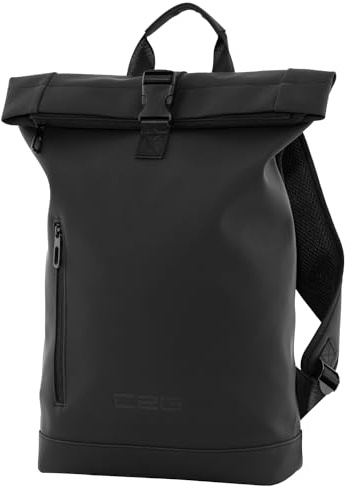 NOWI Rolltop Rucksack aus PU mit gepolsterten Schultergurten & 18 Liter Volumen