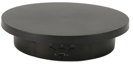 Fockety Elektrisch drehbarer 360-Grad-Drehtisch, motorisierter Drehständer mit 3 Geschwindigkeiten, 22 lb Tragkraft, Drehscheibe für Produktfotografie, mit Fernbedienung