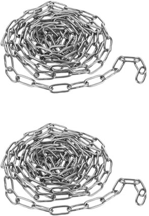 WOPPLXY 2 Stück Stahlkette, 3m 3mm Edelstahlkette Meterware, Kette Edelstahl aus Edelstahl 304 für Schatten Segel, Vogelfutterspender, Dekoration Zaun