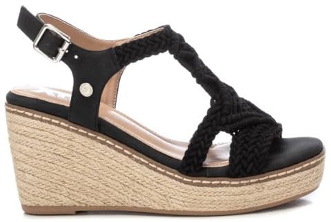 XTI - Sandalia Mujer Negro - Calzado Cómodo y Versátil - Moda casual - Modelo 14283402 (Talla 38)