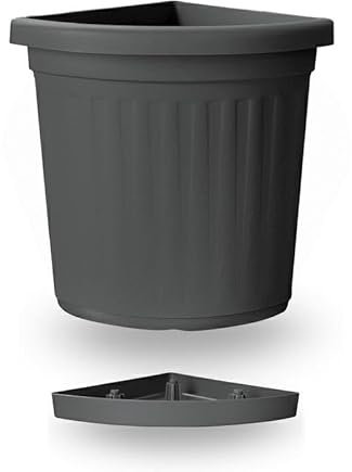 mille idee Fioriera vaso angolare ad angolo in plastica colore antracite 35x50h