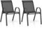 TANGZON Garden Dining Chairs Set of 2/4, Stackable Outdoor Armchairs with Armrests, Modern Accent Chairs for Balcony Poolside Backyard (Black, 2PCS)