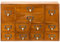 Apothekerschrank mit 12 Schubladen – Karteikarten-Organizer – Vintage-Kommode – Mahagoni-Holz-Organizer – Büro-Schreibtisch-Schubladen-Organizer für Kräuteraufbewahrung, Apotheker-Tagebücher,