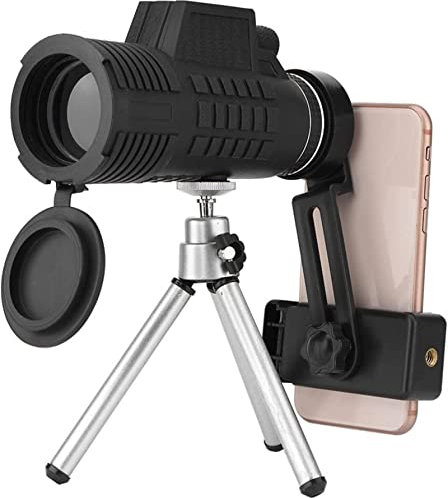 TSMBIKE 50 * 60 Teleskopobjektiv mit Stativ für Mobiltelefone, tragbare HD-wasserdichte optische Brille, Monokular-Telefonkameraobjektiv für Vogelbeobachtung, Sehenswürdigkeiten