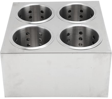 Depisuta Besteckhalter, 4 Fächer, Besteck-Caddy, Edelstahl-Utensilienhalter, Besteck-Organizer, Aufbewahrungsbehälter für Arbeitsplatte, Löffel- und Gabelhalter, Besteck-Utensilien-Caddy
