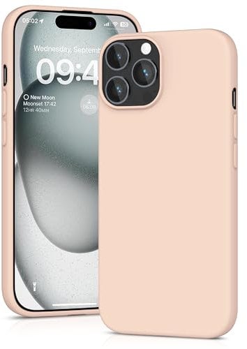 YATWIN Silicone Case for iPhone 15 Pro, Soft-Touch, Shockproof, DustProof, Antiskid Full Body Armour Phone Cover for Apple iPhone 15 Pro - Light Pink