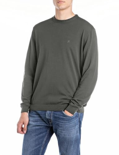 Replay Uk4703 Pullover, 810 Pistacchio, XXL Uomo