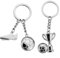 AIYVELU 2 Piece Metal Car Keychain,Porte-clé métal football argenté,Porte-clé créatif pendentif personnalisé,Accessoires de porte-clé,Décoration de voiture,Adultes et enfants