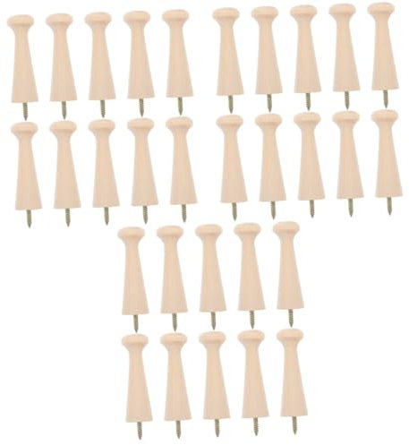 NUOBESTY Solid Wood Wall Hooks for Hanging Coats Hats and Scarves Entryway Organizer with Easy Mounting Durable Wooden Pegs Set for Home Storage