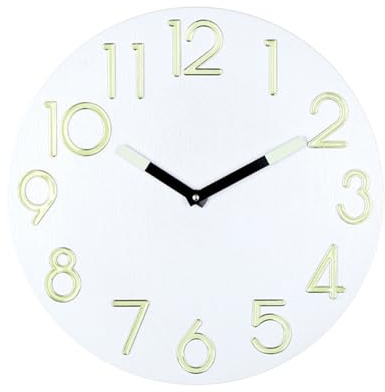 kesurpae Orologio da Parete ad energia Solare con Funzione Luminosa per la Decorazione della Stanza. ABS con Batteria. Quadrante Strutturato Finemente Lavorato, Giallo Verde