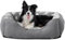 FURTIME Hundebett Kleine Hunde Hundekorb Waschbar Hundekörbchen rutschfeste Hundebetten Flauschig Hundematratze mit Erhöhte Ränder Weiches Hundesofa für Hunde Katze M(63x53x20cm) Grau/Sterne