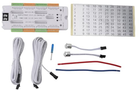 Controlador de Luz de Escalera LED con Sensor de Movimiento, Controlador de Luz de Paso en Cascada Automático Inteligente, para Luz de Escalera