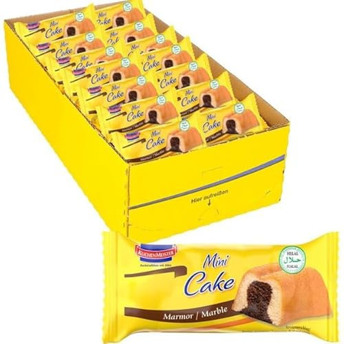 KuchenMeister miniCake Marmor Kuchen 35 g im 27er Pack - Saftiger Marmorkuchen im Snackformat, einzeln verpackt für leckeren Kuchengenuss zwischendurch (27 x 35 g)