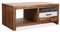 SDWEHO7 Couchtisch mit 1 Schublade und 1 Ablagefach, Nachttisch, Wohnzimmertisch, Coffee Table, Beistelltische, Akazie Massivholz 90x50x37,5 cm