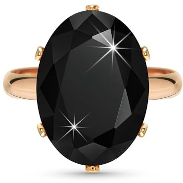 Linawe Schwarz Ring Frauen, Rosegold Ring Verstellbar, Schmuck Ringe Jewelry, Grosse Groessen Diamant Moissanite Fingerring Damen, Damenringe Modeschmuck Jewellery