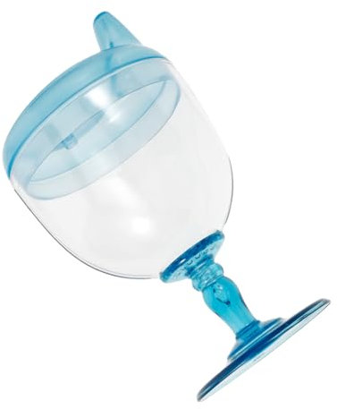 ANDRESLAD Copas de vino para beber, vasos antiderrames, tazas de alimentación para adultos, vasos para beber vasos para beber tazas de plástico azul