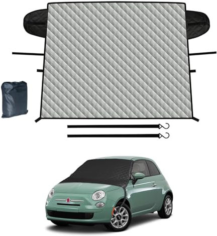 ZOIBV Auto Frontscheibenabdeckung, Windschutzscheibenabdeckung Passend für Kleinwagen wie FIAT 500/Tipo, Opel Astra/Corsa, Mini, VW Polo/Up/Golf - Autoscheibenabdeckung gegen Frost, Schnee, EIS