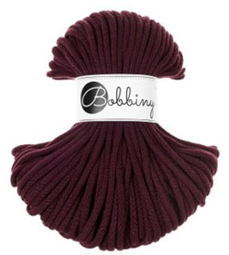 Premium Baumwoll-Flechtschnur - 5mm x 50m - Vielseitige Makramee-Kordel für Stricken, Weben, DIY-Basteln und Heimdekoration - Hochwertige Bunte Bastelschnur Flechtkordel - Burgundy