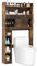 COSTWAY Over Toilet Storage Unit, Freestanding Bathroom Space Saver with Sliding Barn Door, Paper Holder and Adjustable Shelves, Wooden Above Cabinet Organizer Rack (Rustic Brown)