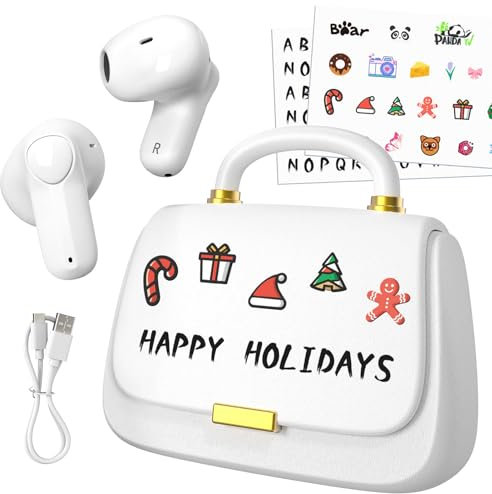 ANCwear Ear Buds,Bluetooth 5.3 In-Ear headphones,13mm Drivers deliver Premium Sound Earphones,22H Playtime True wireless Earbuds with Unique Mini HandBag Charging Case (White)