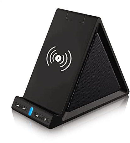 Altoparlante per Caricabatterie Wireless da 10 W, Subwoofer Bluetooth 5.0 Dual Bass Adatto per iPhone 11 Xiaomi 11 Sumsang Huawei Supporto TF Card Radio FM Aux.