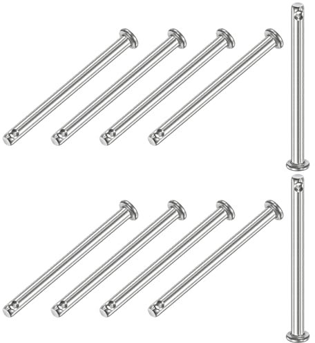 M METERXITY 10-Pack Single Hole Clevis Pins, M4 x 50mm 304 Stainless Steel Flat Head Clevis Pins for Mechanical Linkage/Fixed Parts/Ship Rigging, Link Hinge Pin Reusable