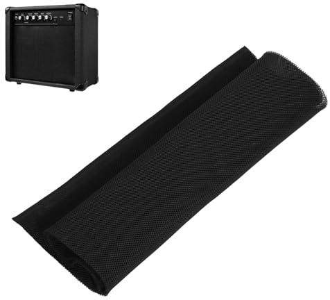 Ouitble Tela de Parrilla de Altavoces 1.4m X 0.5m Tela de Tela de Altavoz Cubierta de Rejilla Protectora de Malla para Altavoces de Audios Estéreo (Negro)